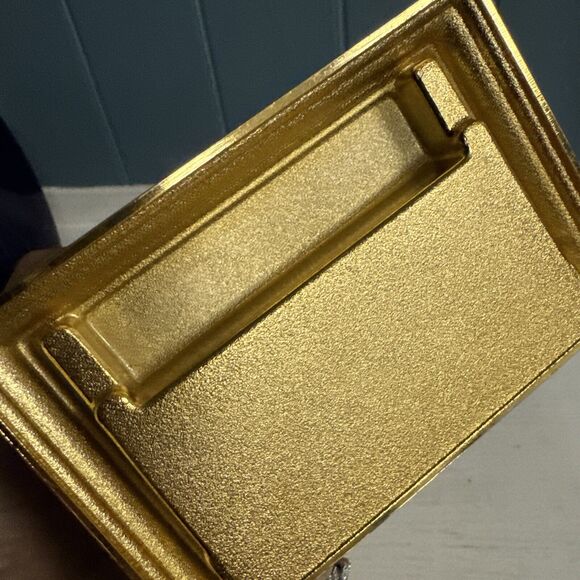 Made In Japan - TEMPUS FUGIT Rhythm Mantel CLOCK Gold Face Works! - Picture 8 of 10